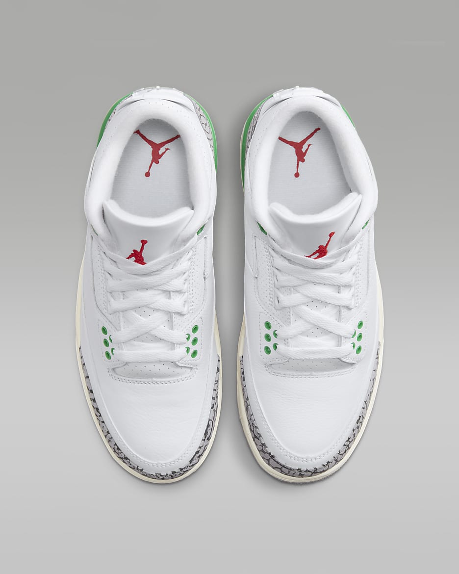 Green and white jordan 3 outlet